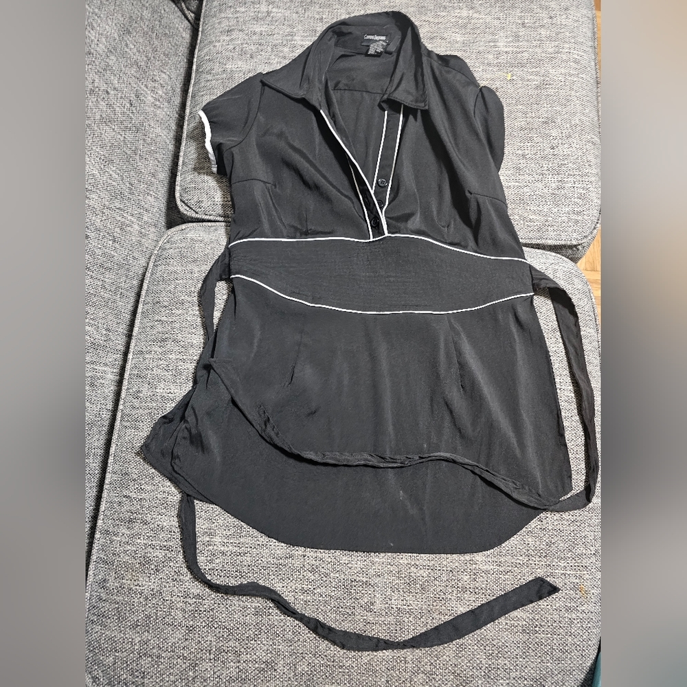 XL Black double split dress